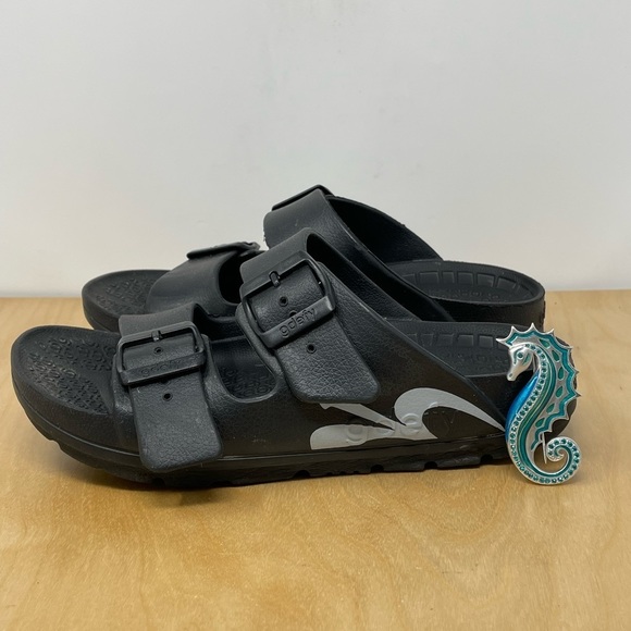 G Defy Shoes - G Defy Gravity Defyer Black Dual Strap/Buckle Slide Sandals w/Verso Cloud Size 7